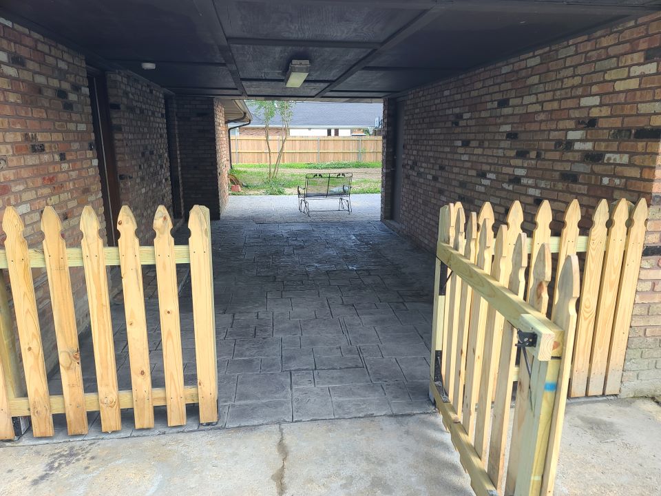 Installed Decorative Concrete Overlay and Picket & Privacy Fence in Gramercy, LA